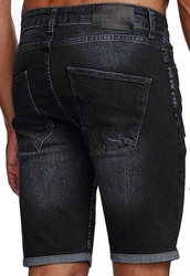 Reslad Jeansshorts Herren Kurze Hosen  Schwarz/Dunkelgrau/Grau