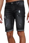 Reslad Jeansshorts Herren Kurze Hosen  Schwarz/Dunkelgrau/Grau