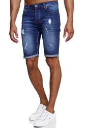 Reslad Jeansshorts Herren Kurze Hosen  Dunkelblau/Blau