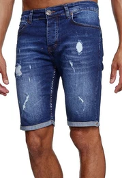 Jeansshorts Jeans Shorts Herren Kurze Hosen Sommer l Used Look Destroyed Destroyed Jeansbermudas Stretch Jeans-Hose