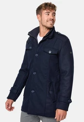 Indicode Herren Kurzmantel mit Stehkragen Brandon Navy