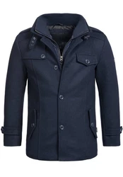 Indicode Herren Kurzmantel mit Stehkragen Brandon Navy