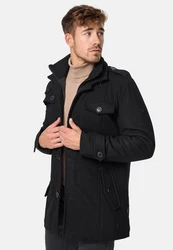 Indicode Herren Kurzmantel mit Stehkragen Brandon Black