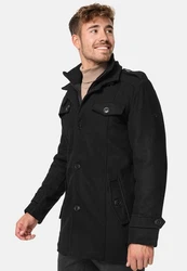 Indicode Herren Kurzmantel mit Stehkragen Brandon Black