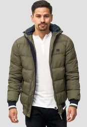 Indicode Herren Steppjacke Bacon Dunkelgrün/Khaki