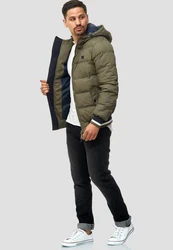 Indicode Herren Steppjacke Bacon Dunkelgrün/Khaki