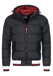 Indicode Herren Steppjacke Bacon Schwarz/Grau/Rot