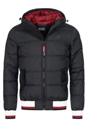 Indicode Herren Steppjacke Bacon Schwarz/Grau/Rot