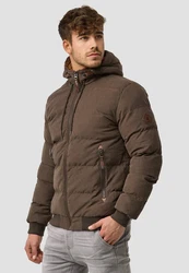 Indicode Herren Adeline Winterjacke Khaki/Braun/Dunkelgrün