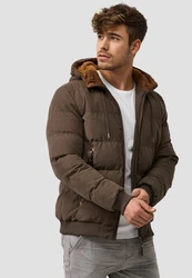 Indicode Herren Adeline Winterjacke Khaki/Braun/Dunkelgrün