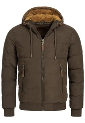 Indicode Herren Adeline Winterjacke Khaki/Braun/Dunkelgrün