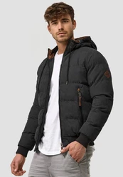Indicode Herren Adeline Winterjacke Schwarz/Dunkelgrau/Khaki/Dunkelgrün