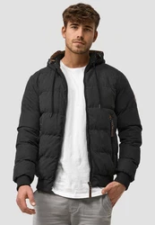 Indicode Herren Adeline Winterjacke Schwarz/Dunkelgrau/Khaki/Dunkelgrün