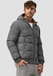 Indicode Herren Adeline Winterjacke Dunkelgrau/Grau/Hellgrau/Braun