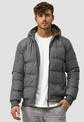 Indicode Herren Adeline Winterjacke Dunkelgrau/Grau/Hellgrau/Braun