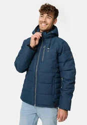 Indicode Winterjacke Circus mit Kapuze Dunkelblau/Hellblau/Blau