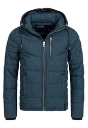 Indicode Winterjacke Circus mit Kapuze Dunkelblau/Hellblau/Blau