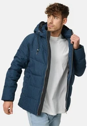 Indicode Winterjacke Circus mit Kapuze Dunkelblau/Hellblau/Blau