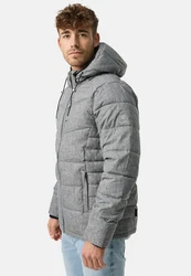 Indicode Winterjacke Circus mit Kapuze Grau/Dunkelgrau/Hellgrau
