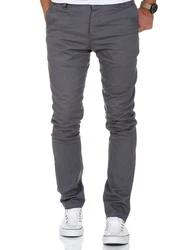 Amaci&Sons Herren Slim Fit Chino Hose Jeans 7100 Dunkelgrau