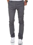 Amaci&Sons Herren Slim Fit Chino Hose Jeans 7100 Dunkelgrau