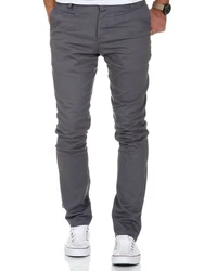 Amaci&Sons Herren Slim Fit Chino Hose Jeans 7100 Dunkelgrau