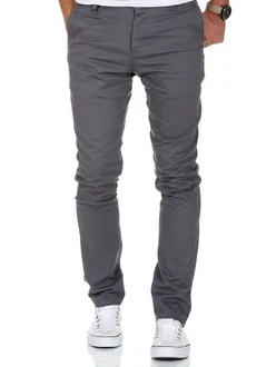 Amaci&Sons Herren Slim Fit Chino Hose Jeans 7100 Dunkelgrau