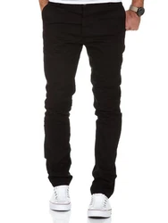 Amaci&Sons Herren Slim Fit Chino Hose Jeans 7100 Schwarz/Khaki