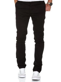 Amaci&Sons Herren Slim Fit Chino Hose Jeans 7100 Schwarz/Khaki