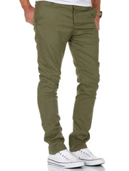 Amaci&Sons Herren Slim Fit Chino Hose Jeans 7100 Khaki/Dunkelgrün