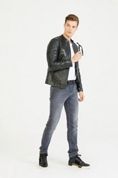 Lederjacke BD00019 Freizeitjacke. Bikerjacke