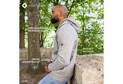 Hhenhorn Hoodie Katan Herren Hoodie Pullover Sweatshirt Kapuzenpullover Hellgrau/Dunkelgrau/Grau