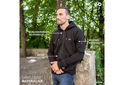Hhenhorn Hoodie Katan Herren Hoodie Pullover Sweatshirt Kapuzenpullover Schwarz/Dunkelgrau