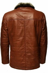 Zimmert Lederjacke Side Grau/Schwarz/Braun/Cognac