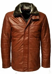 Lederjacke Side Weiches Leder, Grau, Schwarz Braun Cognac, Winterjacke
