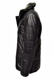 Zimmert Lederjacke Side Grau/Schwarz/Braun/Cognac