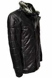Zimmert Lederjacke Side Grau/Schwarz/Braun/Cognac