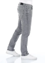 Riverso Herren Jeans Hose RIVChris Straight Fit Jeanshose Grau/Hellgrau