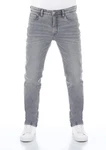 Riverso Herren Jeans Hose RIVChris Straight Fit Jeanshose Grau/Hellgrau