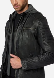 RICANO Lederjacke Hood abtrennbare Kapuze 12815