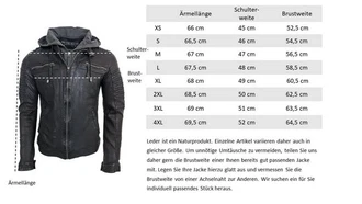 RICANO Lederjacke Hood abtrennbare Kapuze 12815 RICANO Lederjacke Hood abtrennbare Kapuze 12815