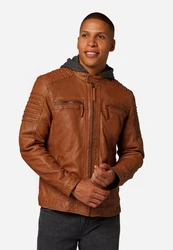 RICANO Lederjacke Hood abtrennbare Kapuze 12815
