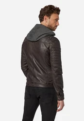 RICANO Lederjacke Hood abtrennbare Kapuze 12815