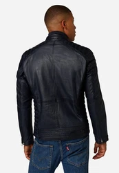 RICANO Lederjacke Cooper Dunkelblau/Schwarz