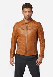 RICANO Lederjacke Cooper Braun/Beige