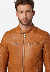 RICANO Lederjacke Cooper Braun/Beige