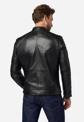 RICANO Lederjacke Cooper Schwarz/Grau/Rot