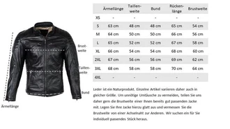 RICANO Lederjacke Cooper Schwarz/Grau/Rot