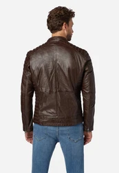 RICANO Lederjacke Cooper Dunkelbraun/Dunkelrot/Braun/Bordeaux