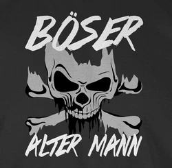 Shirtracer Rundhalsshirt Böser alter Mann Piraten & Totenkopf Beige/Braun/Dunkelgrau/Dunkelgrün/Schwarz/Rosa/Grau